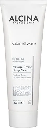 ALCINA Massage-Creme 250 ml - Individualisierbare Gesichtscreme - Reinigungsschaum & Gele für das Gesicht - Moderne, leichte Textur für jeden Hauttyp, auch für fettige und Mischhaut geeignet, individuell kombinierbar mit ALCINA Wirkstoffkonzentraten.