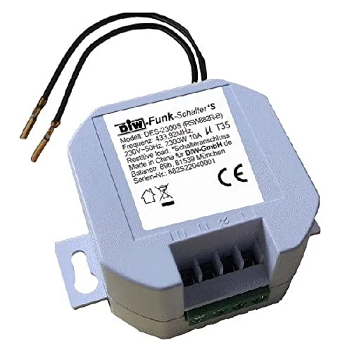 DES-2300S Funk-Einbau-Empfänger mit Schalteranschluss DIW-Funk ersetzt einen Schalter