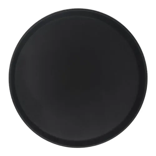 1x Schwarz 35.5cm Rundes Rutschfestes Serviertablett - Groß Plastik Küche Essen Tee Kaffee Abendessen Tisch Getränke Partyteller - Von Argon Tischware