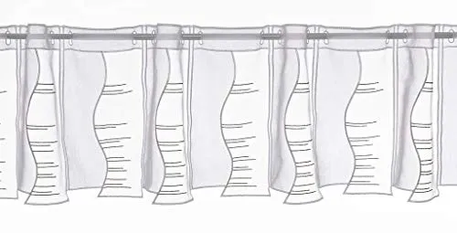 Verdi Scheibengardine Moderne Streifen 30 cm hoch weiß anthrazit grau - Wunschbreite frei wählbar durch gekaufte Menge in 15,5 cm Schritten - Meterware