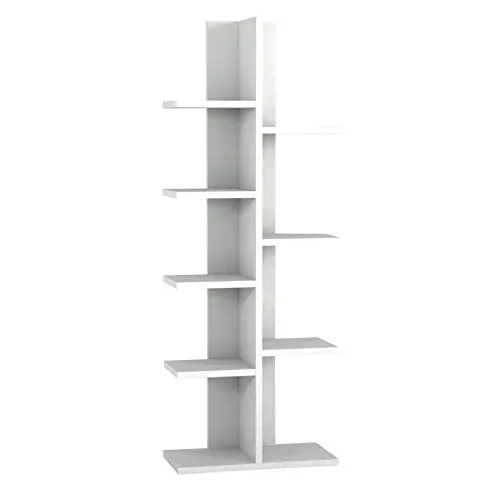 moebel17 Bücherregal Tree 3504 - Büro-Bücherregal mit modernem Design und 7 Regalfächern, ideal für vielseitige Aufbewahrung und als Blickfang in jedem Raum.