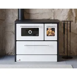 Küchenofen Holzherd 701-G Omega weiß, linke Version - 9,18 kW - Weiß