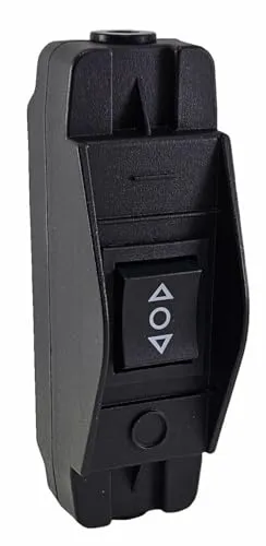 Produktbild Geräte Schnurschalter in schwarz, robustes Gehäuse mit auswechselbarem Taster, nicht rastend, Wechseltaster (ein)-aus-(ein) 16A 250V~, schwarz unbeleuchtet