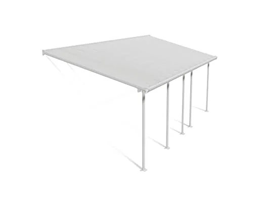 Palram - Canopia Terrassenüberdachung Feria Weiß 3x7.30 - Terrassenüberdachung mit wartungsfreiem, rostfreiem Aluminiumrahmen. Genießen Sie Ihre Terrasse geschützt vor Wetter und UV-Strahlen, einfach zu montieren dank Click-N-Lock-System.