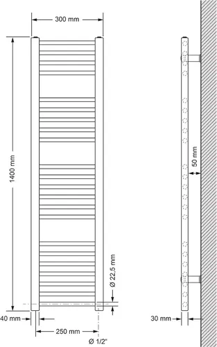 LuxeBath Badheizkörper Handtuchwärmer Sahara, 360 W - Eleganter Designheizkörper für Badezimmer und Wohnräume, platzsparend und mit hoher Wärmeleitfähigkeit für ein komfortables Zuhause.