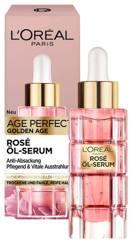 L'Oréal Paris Age Perfect Golden Age Rosé-Öl Serum 30 ml - Gesichtsserum mit der Kraft eines Serums und der Reichhaltigkeit eines Öls, strafft die Haut und sorgt für eine rosige Frische und intensive Pflege.