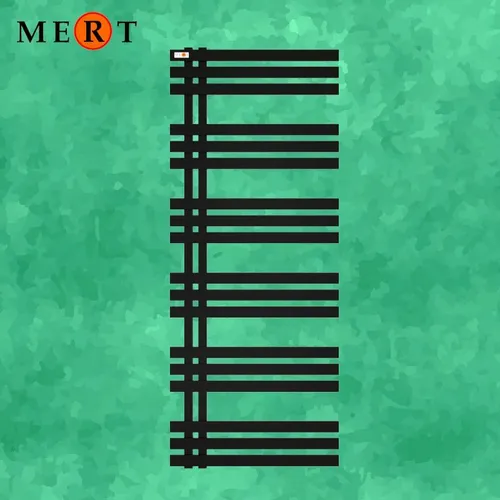 MERT Design Badheizkörper ELEN 400 x 1800 mm - Schwarz, Links-/Rechtsbündig - Eleganter MERT Badheizkörper 