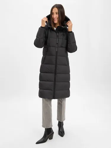 Marc O'Polo Daunenmantel schwarz M (38) – stilvoll und funktional - Eleganter Daunenmantel mit wasserabweisender Oberfläche. Ideal für kühle Tage, bietet er Komfort und Stil. Slim Fit, mit Kapuze und praktischem Reißverschluss für perfekten Tragekomfort.
