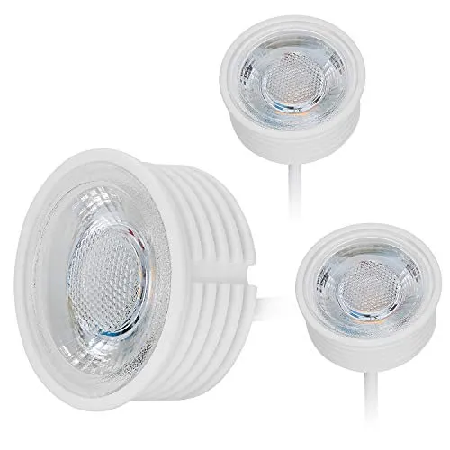 HCFEI 3x LED Modul flach GU10 Ersatz 230V 5 Watt Warmweiß 3000K Dimmbar Einbaustrahler Einbau-Spot 38°Abstrahlwinkel