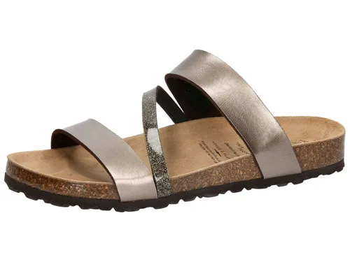 Lico Pantolette Bioline Glitter - Stilvolle Damen-Pantolette - Pantoletten mit hochwertigem Synthetik-Obermaterial und ergonomischem Fußbett aus Kork für maximalen Komfort und Unterstützung. Perfekt für warme Tage und entspannte Stunden.