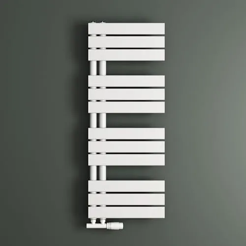 Mai & Mai Badheizkörper Handtuchheizkörper 104x40cm - Heizkörper für Badezimmer, flach und stilvoll in Weiß, bietet effiziente Wärme mit hochwertigem, korrosionsbeständigem Stahl und einfacher Montage.