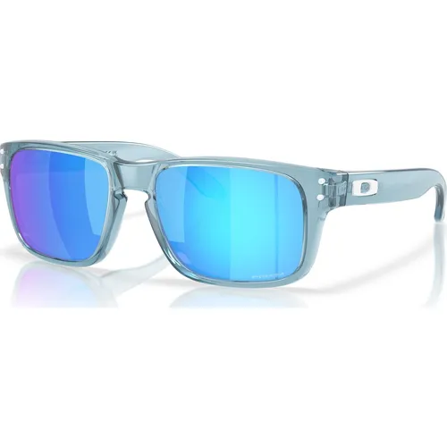 Oakley Holbrook XXS trans stonewash/prizm sapphire (901402) - Sonnenbrille für Kinder mit Prizm-Glastechnologie für verbesserte Sicht und intensivere Farben, ideal für Outdoor-Aktivitäten und kleine Gesichtsformen.