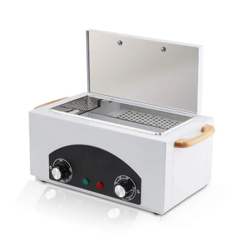 Hochtemperatur-Metall-Werkzeug-Reinigungsbox, Trockenwärmesterilisator mit Timer, Maniküre, Pediküre, Spa, Salon, Barbier-Ausrüstung für Zahnarzte, Kliniken, Nagel, Metallwerkzeuge (UK-Stecker)