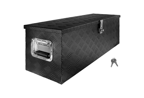 Trucky Anhänger-Deichselbox D100 Schwarz - Transportboxen: Robuste Alu Box mit Gasdruckfeder für einfachen Zugang und optimalen Schutz Ihrer Werkzeuge und Ausrüstung vor Witterungseinflüssen.