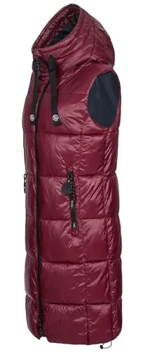Sublevel Damen lange Steppweste D50048X80105B10 Wine Red M