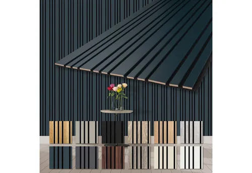 Hexim Wandpaneel, (Akustikpaneele 278x60cm Holz Mila in blau von HEXIM