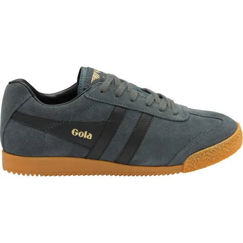 Gola Harrier Suede Sneaker grau 46 EU - Sportlicher Sneaker aus grauem Wildleder, ideal für Freizeit und Alltag. Mit Gola Logo-Print und profiliertem Gummi-Laufsohle für optimalen Komfort.
