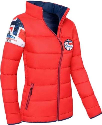 Nebulus Damen Jacke BRAXTON - Warme Outdoorjacke in Rot, Größe L/40 - Wärmespeichernde, windfeste und wasserabweisende Steppjacke mit praktischen Reißverschlusstaschen und Innentasche. Ideal für Übergang und Winter, kombiniert Funktionalität mit modernem Design.