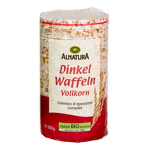ALNATURA Bio Dinkelwaffel 100,0 g - Leckere Bio Dinkelwaffeln, knusprig und ohne Zusatzstoffe, perfekt als gesunder Snack für zwischendurch.