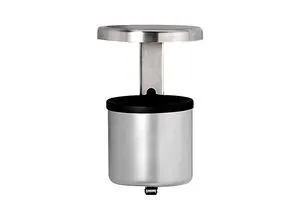 Sicherheits-Wandascher mit Dach, 2,25 l, Höhe 285 mm, neusilber, Stahlblech kaiserkraft