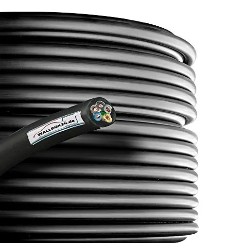 Wallbox24 Gummikabel 5 x 2,5qmm Meterware - Kabelmeterware mit extrem belastbarem Gummischlauch, ideal für vielseitige Anwendungen, flexibel und gemäß VDE, perfekt für anspruchsvolle Einsätze.