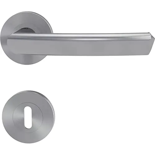 GRIFFWERK Türgriffgarnitur Crystal Edelstahl matt BB