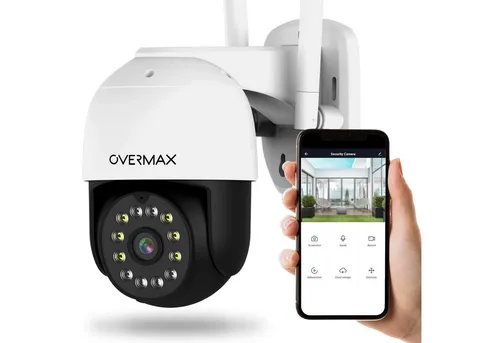 Overmax CAMSPOT 4.95 QHD 4MPx Außen-PTZ-Kamera - Überwachungskamera mit 355°/90° Drehung, Farb-Nachtmodus bis 60m Sichtweite und intelligenter Bewegungserkennung für sicheren Schutz im Außenbereich.