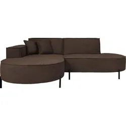 Ecksofa 3-Sitzer im Loft-Stil – L-Form, links, Dunkelbraun mit Dekokissen - Moderne Ecksofa im Loft-Stil mit hochwertigen, weichen Bezügen in Dunkelbraun. Hohe Metallfüße sorgen für einen eleganten Look und erleichtern die Reinigung. Ideal für offene Wohnräume und als stilvoller Raumteiler.