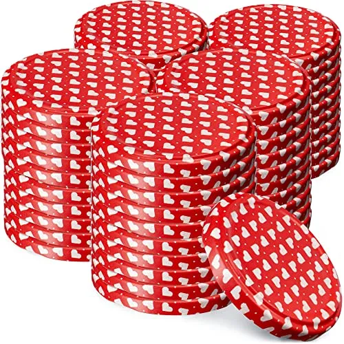 KADAX 50er Set Schraubdeckel Ø 66 mm in Herz – Ersatzdeckel für Einmachgläser & Vorratsgläser, luftdicht & auslaufsicher