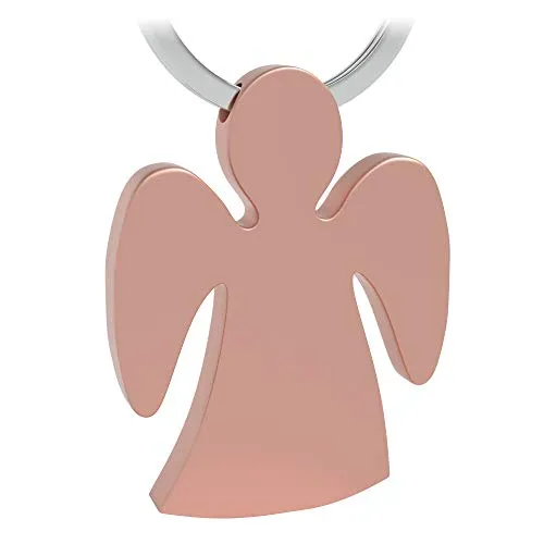 EAZY CASE Schlüsselanhänger mit Schutzengel, Edler Hochglanz Schlüsselring Engel Geschenkbox, Schutzengelanhänger Geschenk für Mann, Frau, Geburtstag, Partner, Freunde, Familie, Jahrestag, Matt Rosé