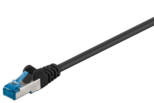 Goobay 93853 CAT 6A Patchkabel, S/FTP (PiMF), Schwarz, 7.5 m - LSZH halogenfrei,