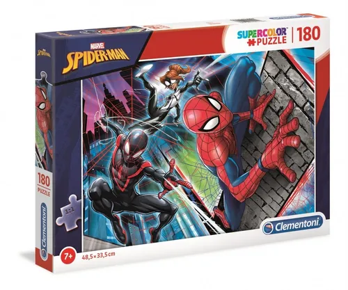 Clementoni 29293 Supercolor Spiderman Puzzle - 180 Teile, leuchtende Farben für intensiven Puzzlespaß ab 7 Jahren