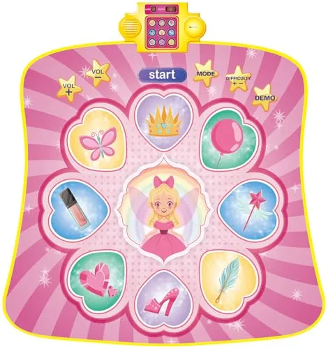 Playtastic Musikmatte: Kinder-Tanzmatte Magical Fairy mit 9 LED-Feldern, Musik, 2 Spielmodi (Spielmatte Kinder, Interaktive Tanzmatte mit Musik, Spielzeug)