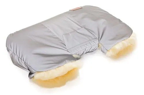 Fillikid Handwärmer Nyby Exklusiv - Universal Lammfell Muff für Kinderwagen & Buggy - wind- & wasserabweisend, warm & hautfreundlich - passend auch für Jogger, Geschwisterwagen & Radanhänger