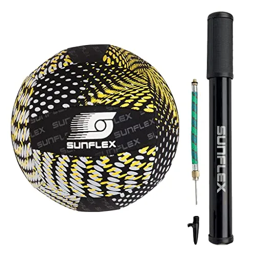 Sunflex Neopren Beach und Funball Splash Größe 5 - Sandspielzeug: Weicher und leichter Volleyball für Strand und Wasser, inklusive Ballpumpe für sofortigen Spaß!