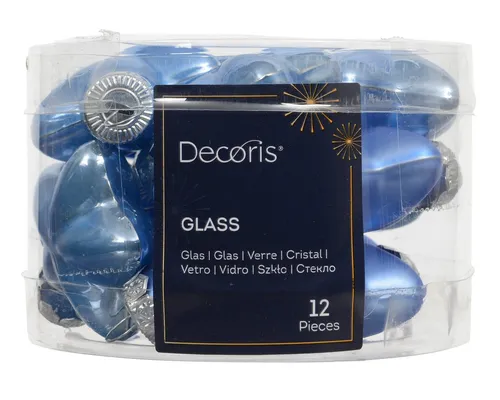 Kaemingk Christbaumschmuck, Christbaumschmuck Sterne 4cm Glas 12 Stück - Himmelblau