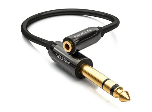 deleyCON deleyCON Audio Klinken Adapter Kabel 6,3mm Klinke Stecker zu 3,5mm Audio-Kabel