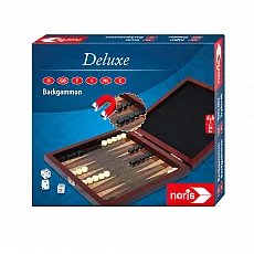 NORIS Deluxe Reisespiel - Backgammon in Holzbox - Praktisches Backgammon-Reisespiel mit magnetischen Figuren, ideal für unterwegs. Hochwertige Holzbox für stilvollen Spielspaß.