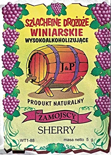 Hugbert Weinhefe Sherry für schwere Weine 100% natürlisches Produkt Hefe, Wein, 1 Stück