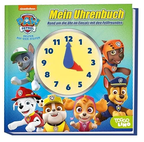 PAW Patrol: Mein Uhrenbuch - Rund um die Uhr im Einsatz mit den Fellfreunden: Pappbilderbuch mit Uhr zum Lernen