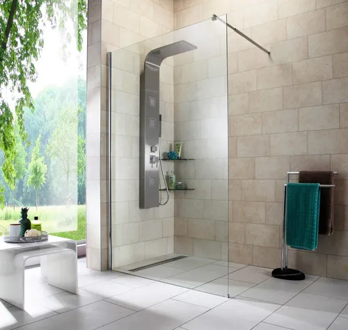welltime Walk-in-Dusche Tropea aus Einscheibensicherheitsglas