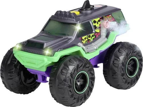 Simba Dickie ROWDY ROCKER Monstertruck - Spielfahrzeug mit Licht-, Sound- und Dampf-Effekten, fördert die Motorik und Kreativität, ideal für Kinder ab 3 Jahren.