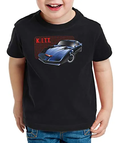 style3 K.I.T.T. Kinder T-Shirt Michael Knight 2000 Black Rider, Größe:152