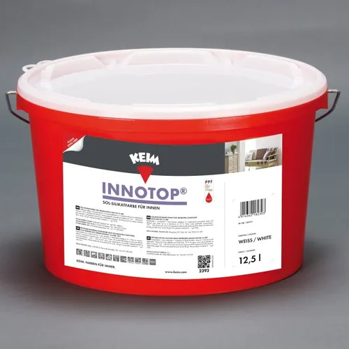 Keim Innotop 12,5L Wandfarbe - Sol Silikatfarbe - Hochwertige Innenfarbe mit starker Deckkraft und geringer Geruchsentwicklung, ideal für alle Zimmer. Licht- und schimmelresistent, für ein gesundes Raumklima.
