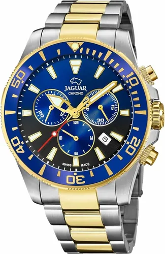 Jaguar Herren Chronograph Uhr Executive UJ862/4 - Edelstahl Armbanduhr - Chronographen für Herren, elegante Jaguar Executive Uhr mit drehbarer Lünette und hochwertigem Saphirglas, wasserdicht bis 20 bar.
