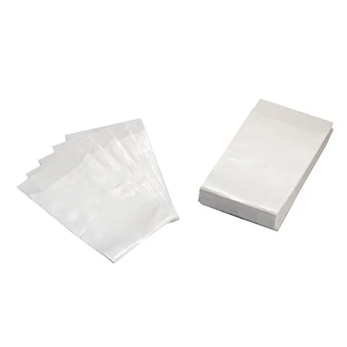 Mini Flachbeutel WEIß 6,3 x 9,3 cm - Mini Tüten Papier Gastgeschenke Taschentücher Freudentränen Hochzeit Blumensamen Samentüten 50 x