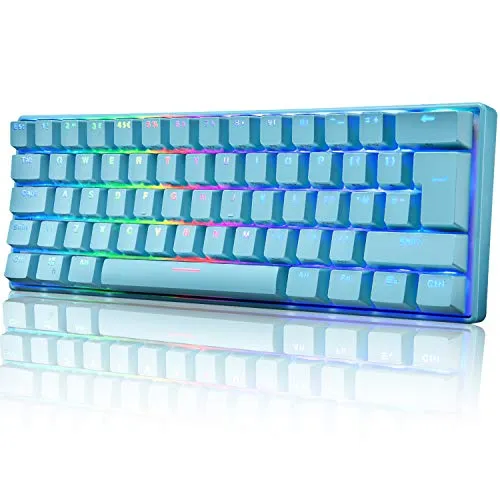 UK Layout 60% Mechanische Gaming-Tastatur Typ C verkabelt 62 Tasten LED-beleuchtete USB-wasserdichte Tastatur 14 Chroma RGB-Hintergrundbeleuchtung Anti-Ghosting-Tasten für Computer/PC/ Lapto /MAC