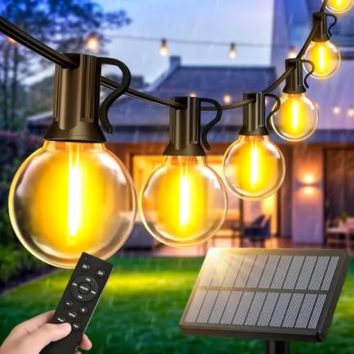 Solar Garten Lichterkette Außen 50FT in schwarz von JEKEMORYE