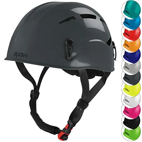 ALPIDEX Kletterhelm - Robuster Hartschalenhelm für Klettersteige - Robuster Kletterhelm mit universeller Passform (55-60 cm). Leicht, sicher und mit Belüftungsöffnungen für optimalen Tragekomfort. Ideal für Sport- und Alpinklettern sowie Outdoor-Aktivitäten.