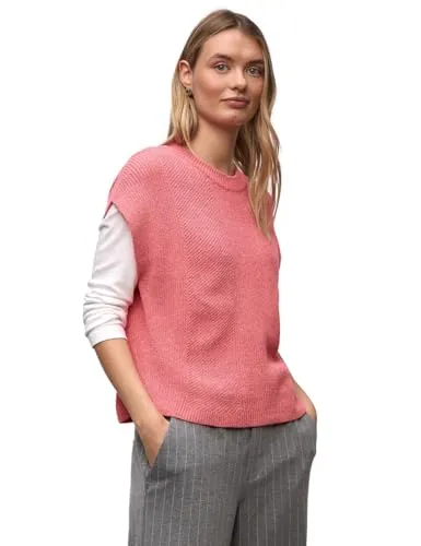 Street One Damen Ärmelloser Chenille Pullover - Eleganter Pullunder aus weichem Chenille mit Strukturmuster und Rundhalsausschnitt. Ideal für vielseitige Outfits und angenehmen Tragekomfort.